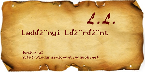 Ladányi Lóránt névjegykártya